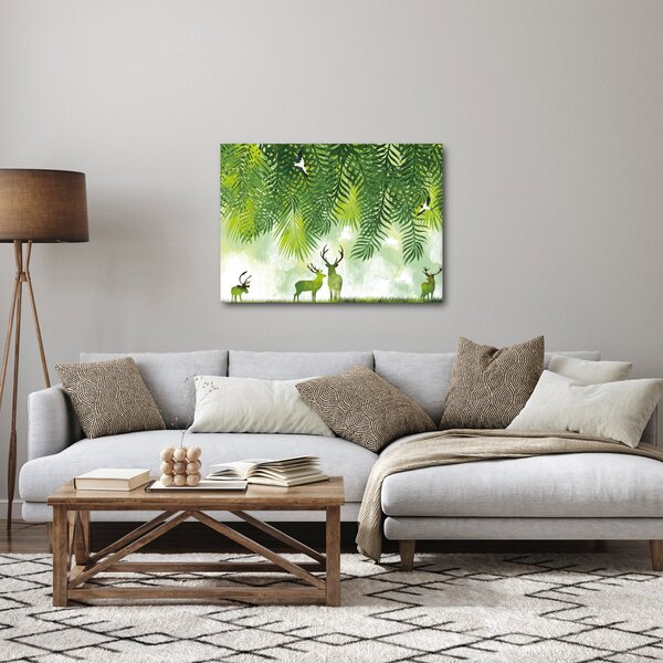 Obraz - Jeleń w lesie (70x50 cm)