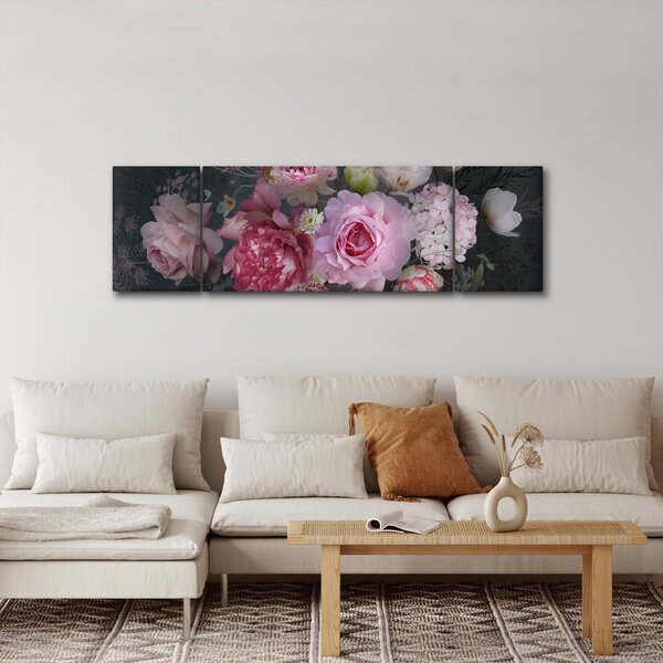 Obraz - Kwiaty ogrodowe (170x50 cm)
