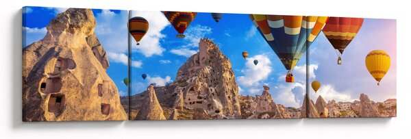 Obraz - Balony na ogrzane powietrze, Kapadocja, Turcja. (170x50 cm)