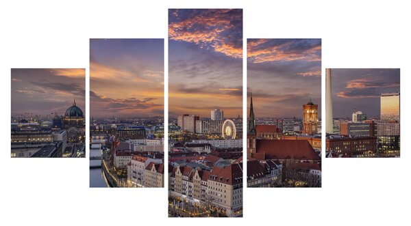 Obraz - Zachód słońca nad Berlinem (125x70 cm)