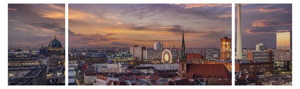 Obraz - Zachód słońca nad Berlinem (170x50 cm)
