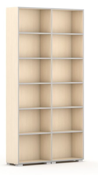 Biblioteka SILVER LINE, 2 kolumny, 2230 x 1200 x 400 mm, brzoza