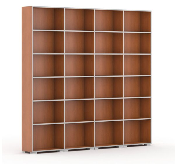 Biblioteka SILVER LINE, 4 kolumny, 2230 x 2400 x 400 mm, czereśnia