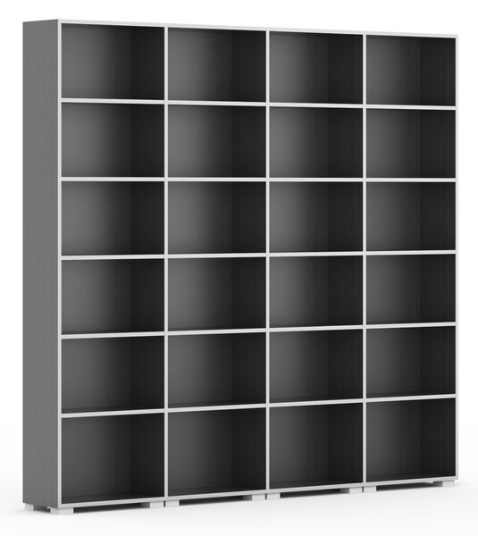 Biblioteka SILVER LINE, 4 kolumny, 2230 x 2400 x 400 mm, grafit