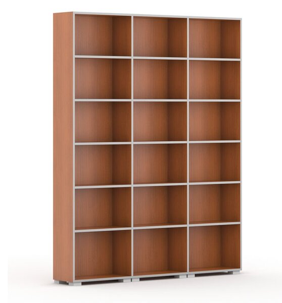 Biblioteka SILVER LINE, 3 kolumny, 2230 x 1800 x 400 mm, czereśnia