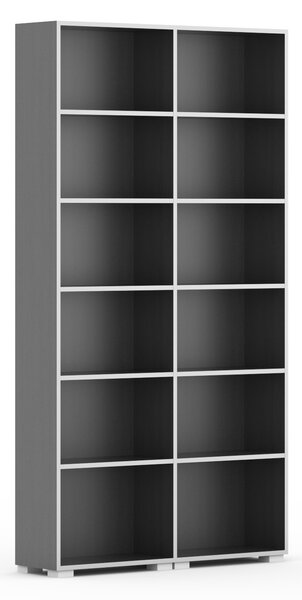 Biblioteka SILVER LINE, 2 kolumny, 2230 x 1200 x 400 mm, grafit