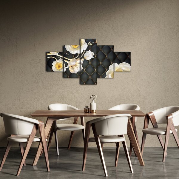 Obraz białych kwiatów róży (125x70 cm)