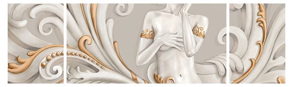 Obraz bogini na ozdobnym tle (170x50 cm)
