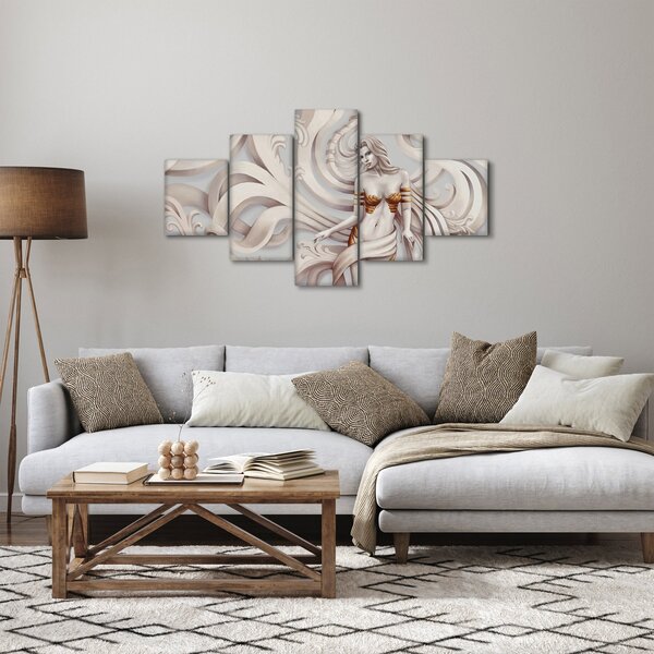 Obraz bogini z motywem kwiatowym (125x70 cm)