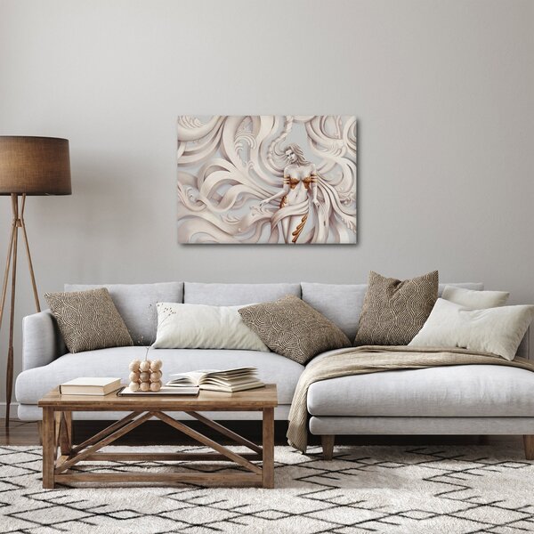 Obraz bogini z motywem kwiatowym (70x50 cm)