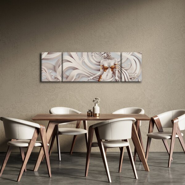 Obraz bogini z motywem kwiatowym (170x50 cm)
