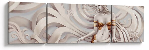 Obraz bogini z motywem kwiatowym (170x50 cm)