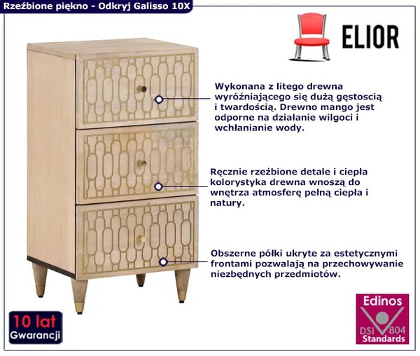 Niska komoda na nóżkach z szufladami A4-S62