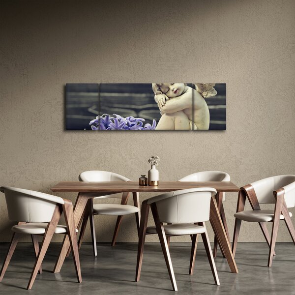 Obraz anioła z kwiatem (170x50 cm)