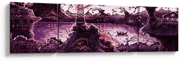 Obraz - Zaczarowana wioska (170x50 cm)