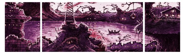 Obraz - Zaczarowana wioska (170x50 cm)