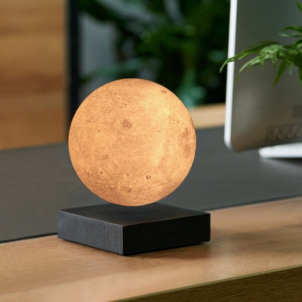 Czarna dekoracja świetlna do kontaktu ø 12 cm Moon – Gingko
