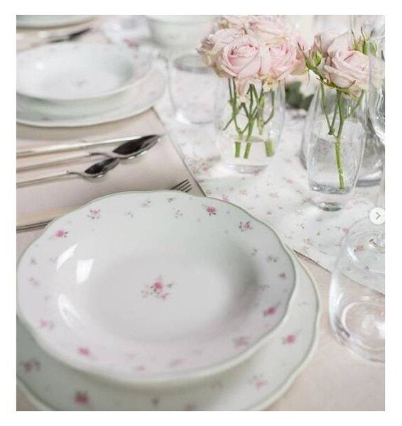 Biały porcelanowy półmisek Brandani Nonna Rosa
