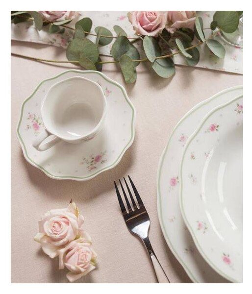 Biały porcelanowy półmisek Brandani Nonna Rosa