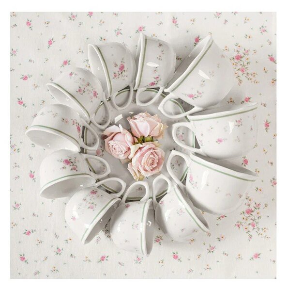 Zestaw 2 białych porcelanowych kubków Brandani Nonna Rosa