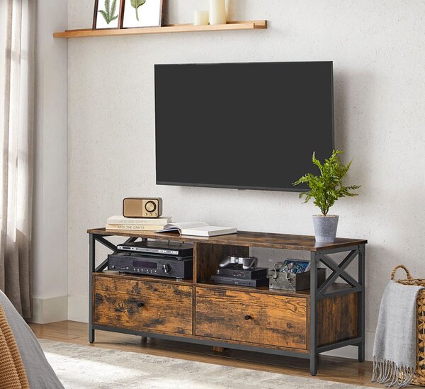 Loftowa szafka pod telewizor z 2 szufladami B4-N33