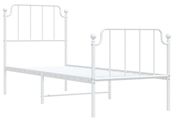 Białe metalowe łóżko jednoosobowe 90x200 cm - Onex