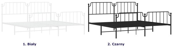 Industrialne białe łóżko metalowe z zagłówkiem 120x200 cm F2-T43