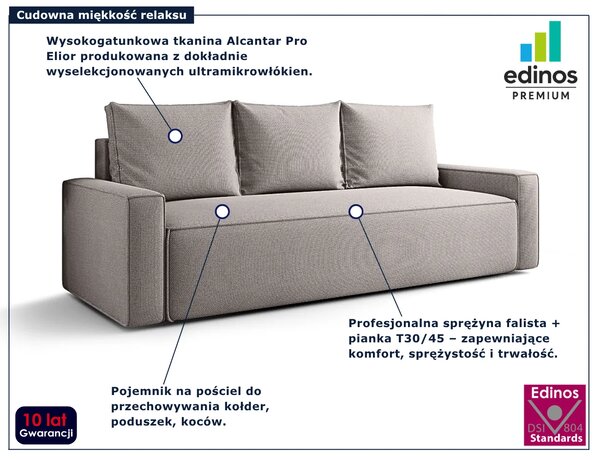 Szara tapicerowana sofa z pojemnikiem G3-C05