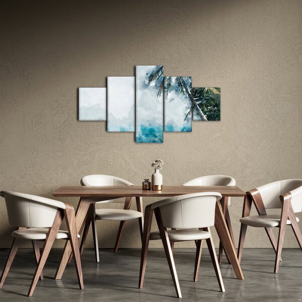 Obraz palmy nad morzem (125x70 cm)