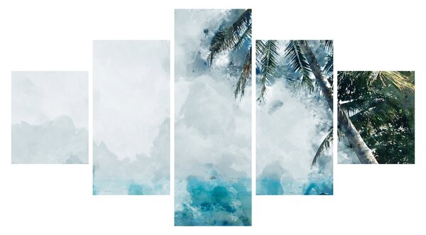 Obraz palmy nad morzem (125x70 cm)