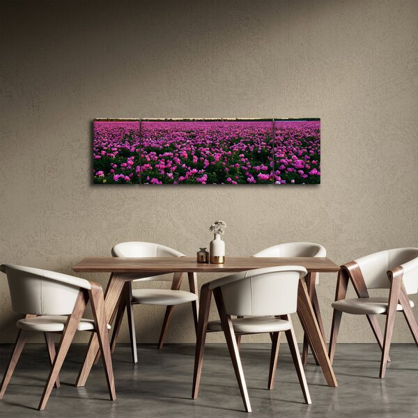 Obraz - Łąka fioletowych tulipanów (170x50 cm)