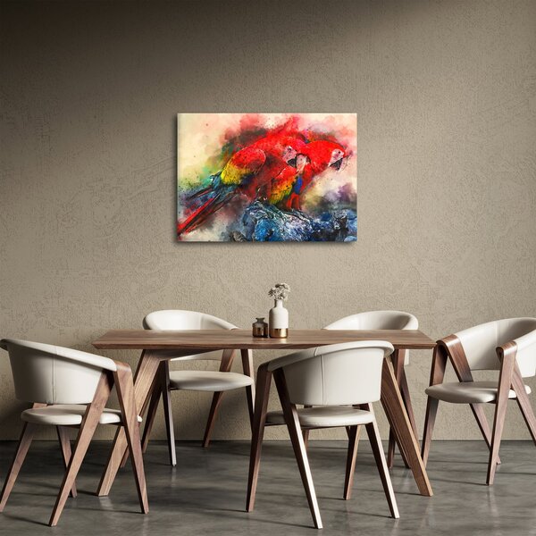 Obraz czerwonych papug Ara (70x50 cm)