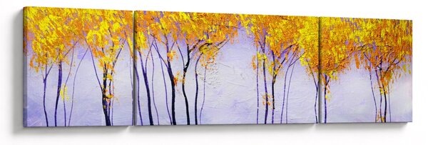Obraz żółtych drzew (170x50 cm)
