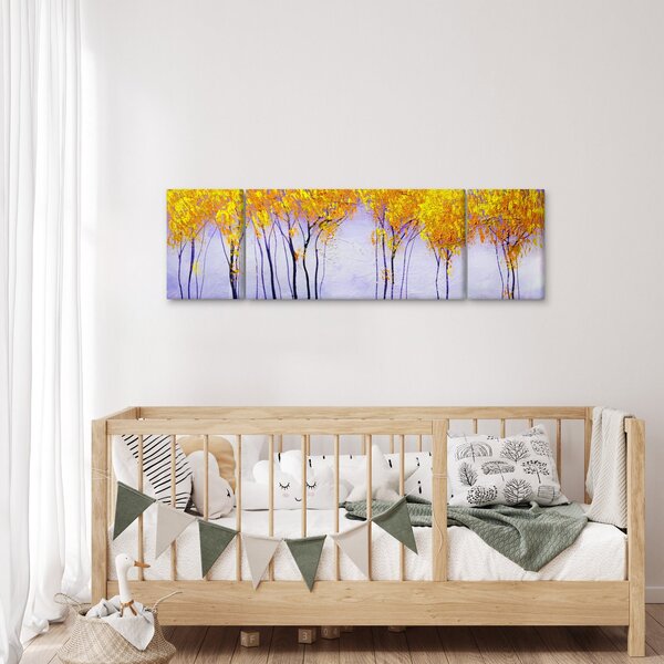 Obraz żółtych drzew (170x50 cm)