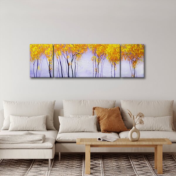 Obraz żółtych drzew (170x50 cm)