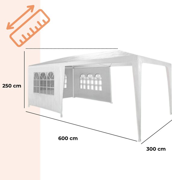 Namiot imprezowy NEAPOL, 3x6m, biała Jurhan