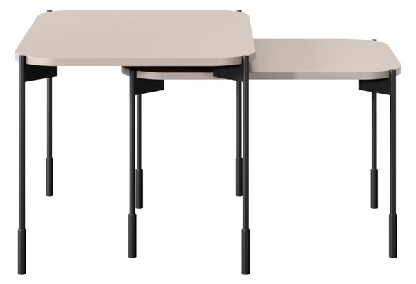 Stolik kawowy Sonatia 60 cm prostokątny na metalowych nogach - kaszmir