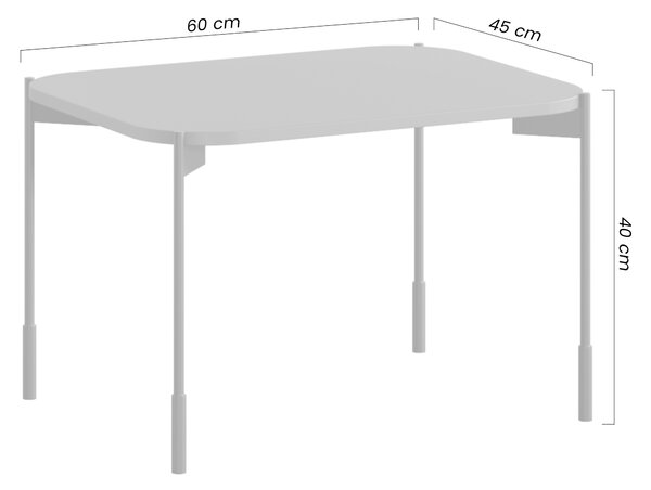 Stolik kawowy Sonatia 60 cm prostokątny na metalowych nogach - oliwka