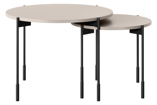 Stolik kawowy Sonatia 60 cm okrągły na metalowych nogach - kaszmir