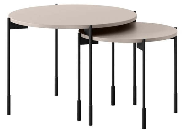 Stolik kawowy Sonatia 60 cm okrągły na metalowych nogach - kaszmir