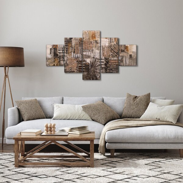 Obraz - Abstrakcja w odcieniach brązu (125x70 cm)