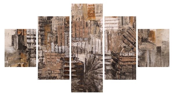Obraz - Abstrakcja w odcieniach brązu (125x70 cm)