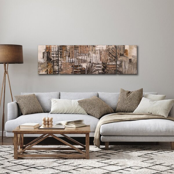 Obraz - Abstrakcja w odcieniach brązu (170x50 cm)