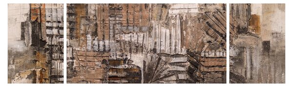 Obraz - Abstrakcja w odcieniach brązu (170x50 cm)