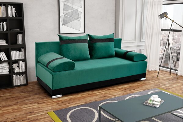 Kanapa z funkcją spania sofa wersalka Orlean Zielona
