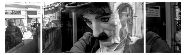 Obraz - Charles Chaplin w Pradze (170x50 cm)
