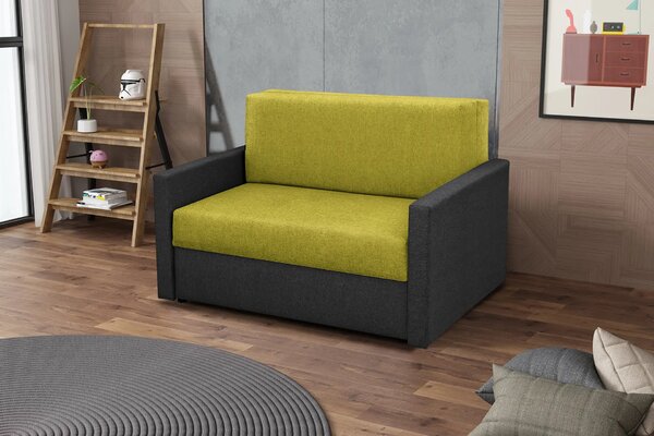 Sofa fotel amerykanka rozkładana Tedi 1 Czarna/Zielona