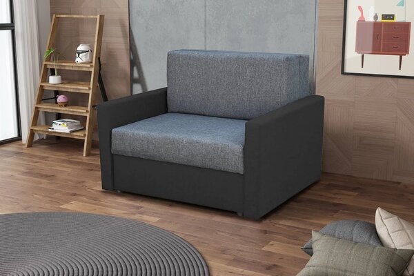 Sofa fotel amerykanka rozkładana Tedi 1 Czarna/Grafitowa