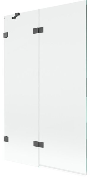 Mexen Lunar parawan nawannowy 2-skrzydłowy lewy 110 x 150 cm, transparent, gun gray szczotkowany - 897-110-100-66-00-L