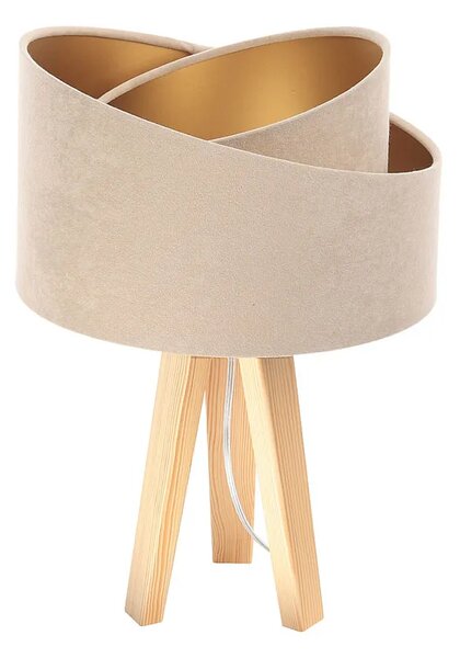 Beżowa lampka nocna z designerskim abażurem - 3X A354 S8-K47